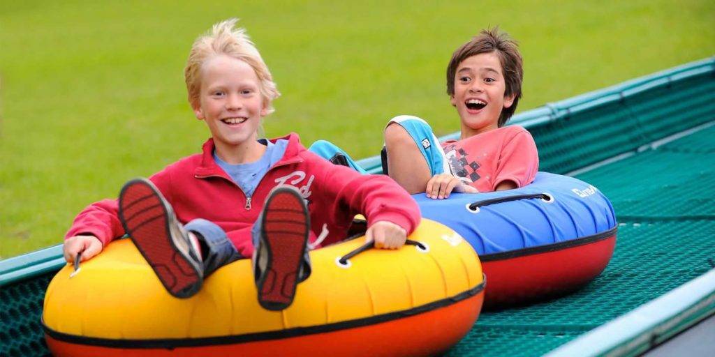 Young kids going tubing at Nemacolin