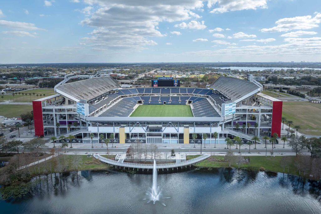 Aerial view of Camping World Stadium in Orlando, Florida