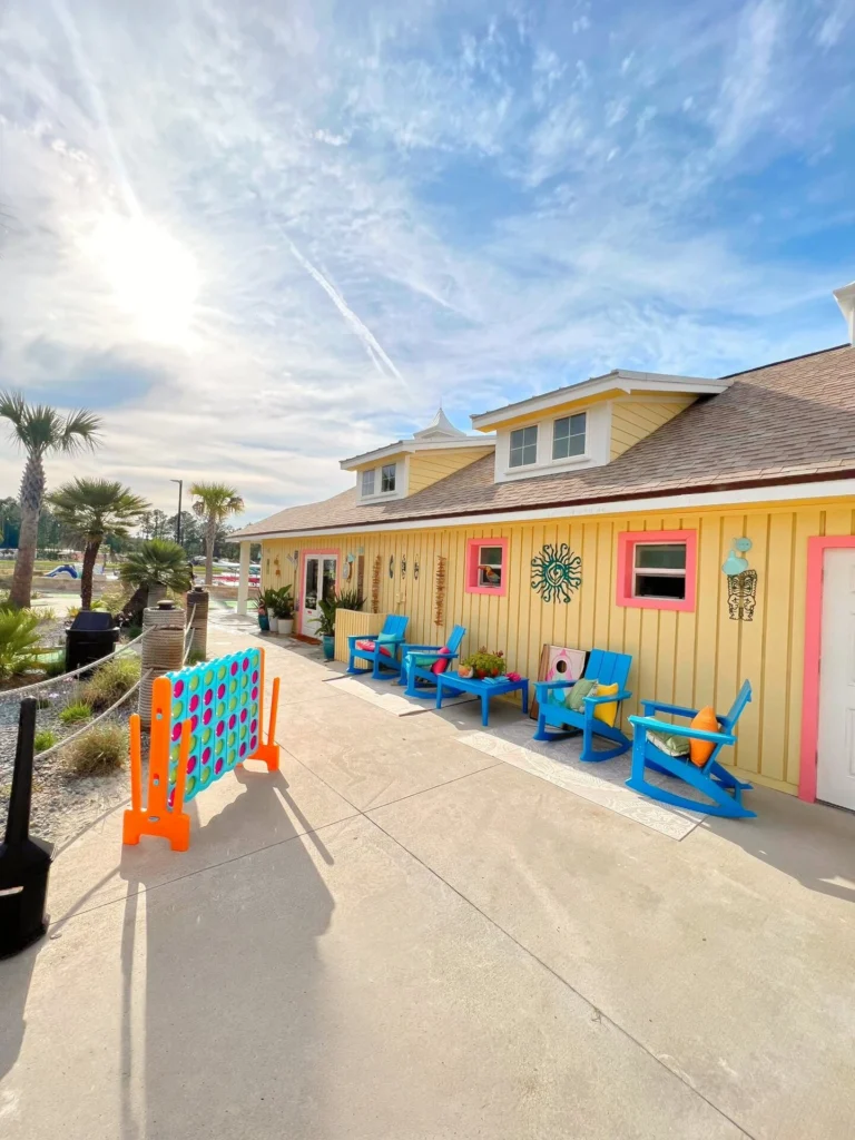 Island Oaks sun shack shop and giant Connect Four game