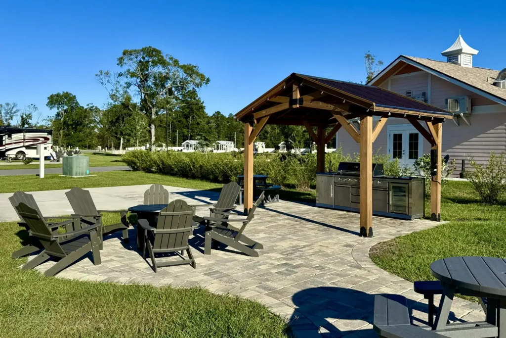 Fireside Friends accessible RV site at Island Oaks